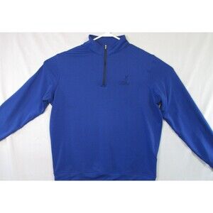 Peter Millar Pullover Mens Large Blue Half Zip Sanctuary Logo Performance Golf
